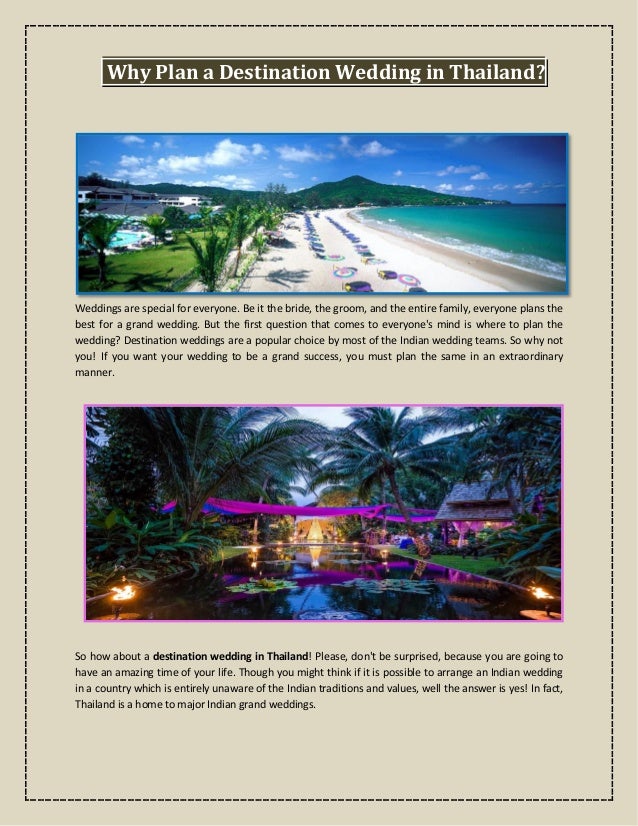 Why Plan A Destination Wedding In Thailand