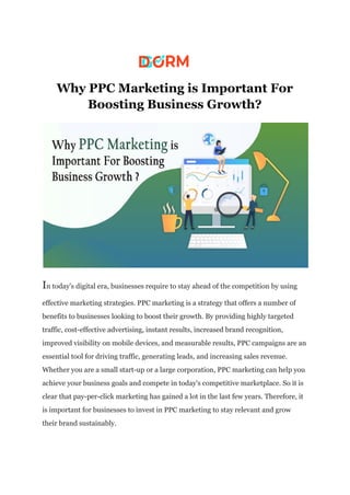 Why PPC Marketing is Important For Boosting Business Growth?