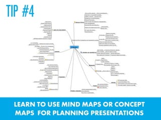 LEARN TO USE MIND MAPS OR CONCEPT  
MAPS FOR PLANNING PRESENTATIONS
TIP #4
 