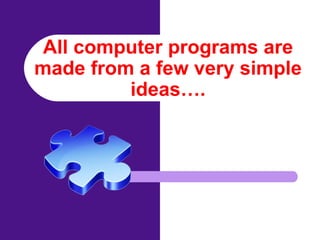 All computer programs are made from a few very simple ideas…. 