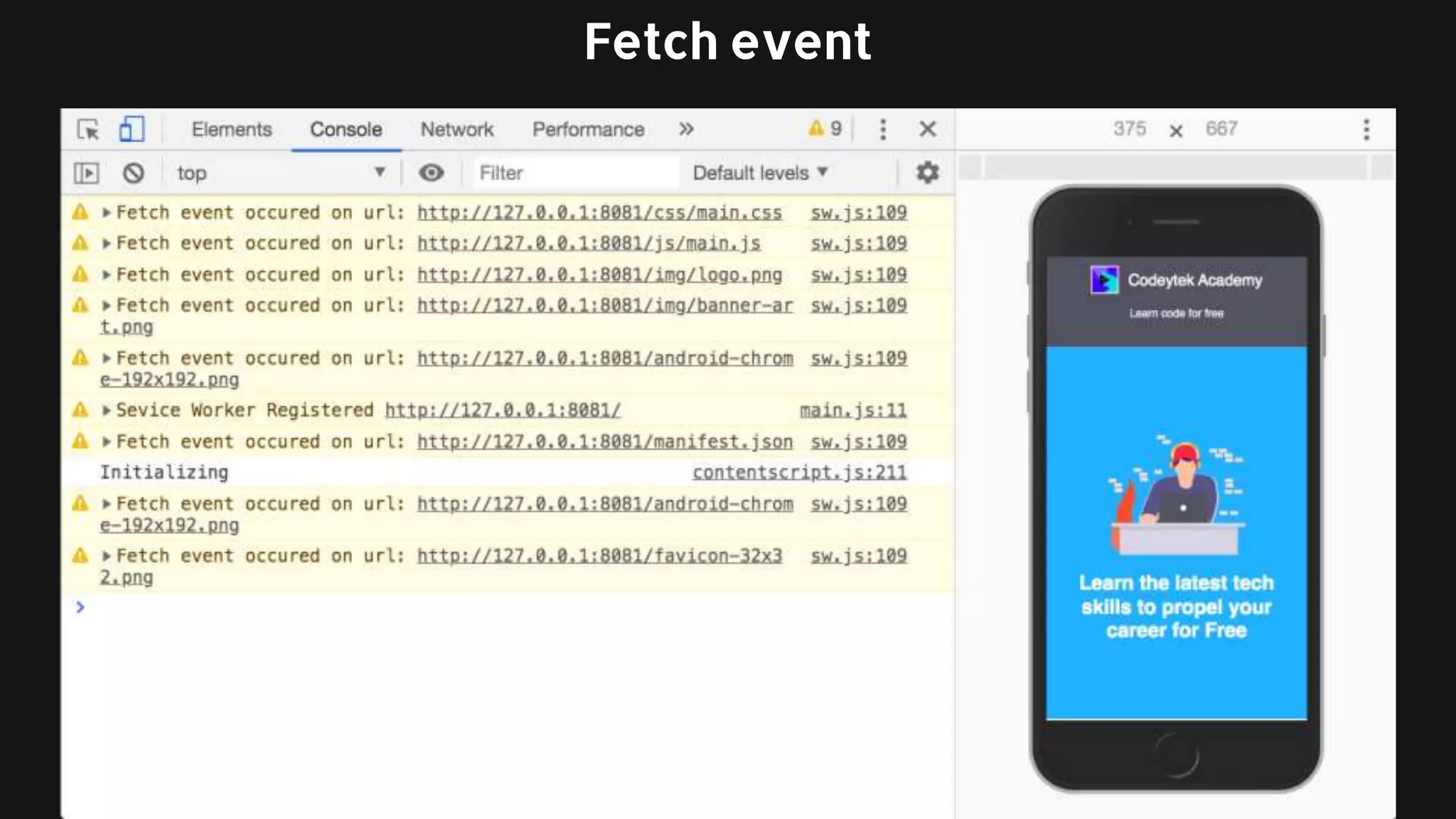 Fetch event
 