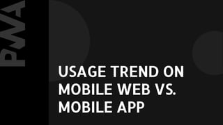 USAGE TREND ON
MOBILE WEB VS.
MOBILE APP
 