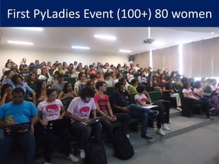 First PyLadies Event (100+) 80 women
 