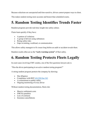 Why Random Testing Is the Strongest Safety Tool in Transportation ...