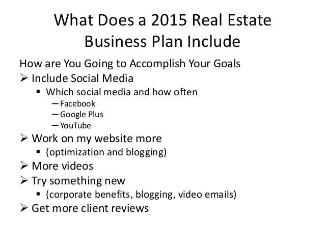 Why real estate agents need business plans 2015