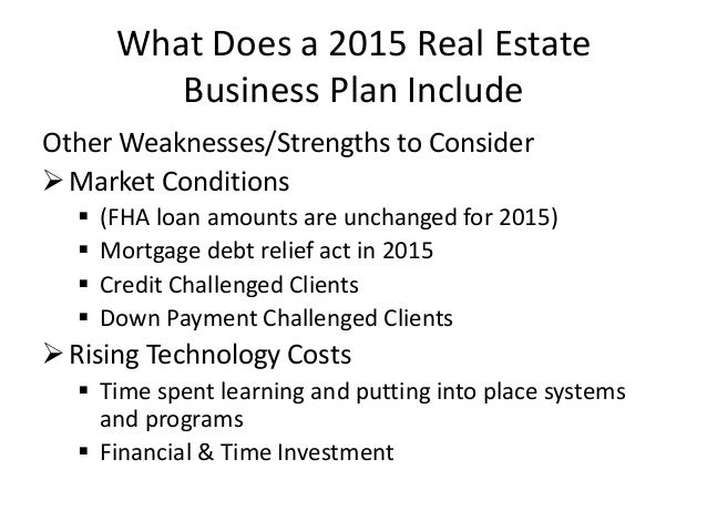 Why real estate agents need business plans 2015