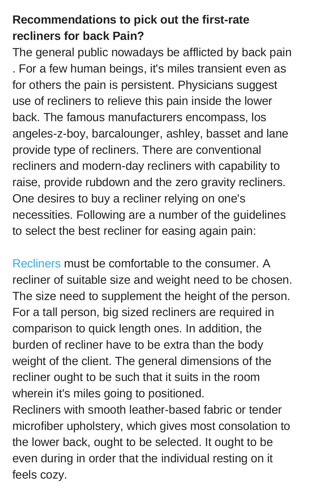 Why Recliners Assist in Relieving Lower Back Pain? The Ultimate Guide