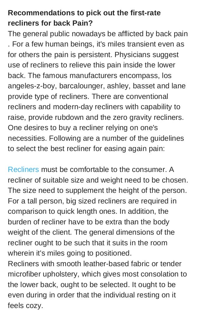 Why Recliners Assist in Relieving Lower Back Pain? The Ultimate Guide