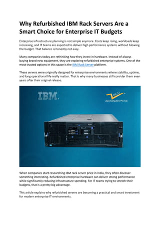 Ibm Summit Server Rack Why Refurbished IBM Rack Servers Are a Smart Choice for Enterprise IT ...