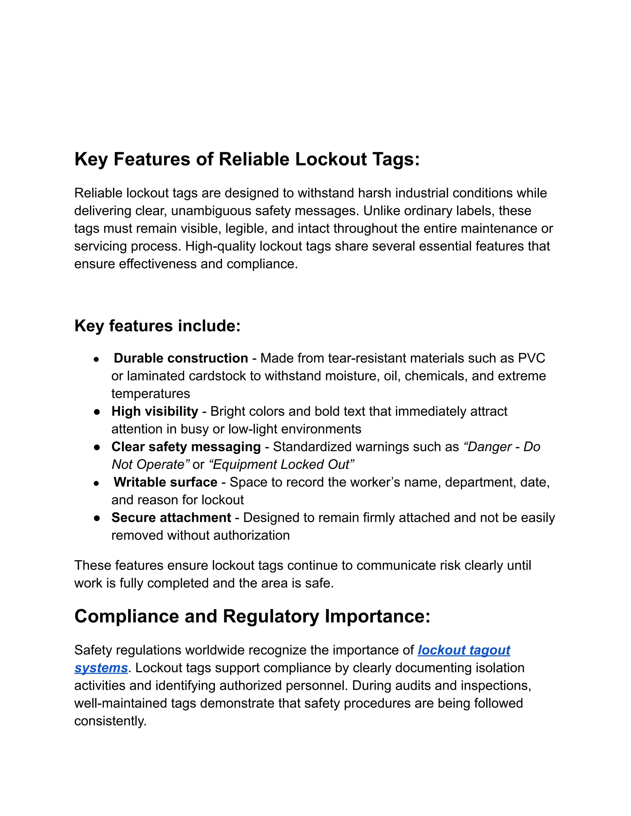 Why Reliable Lockout Tags are Critical for Clear Communication and ...