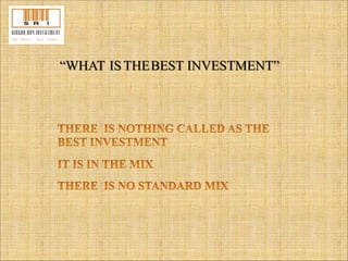 “WHAT ISTHEBEST INVESTMENT” 
 