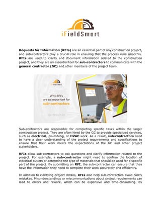 Why RFI's are so important for sub-contractors..pdf | Construction ...