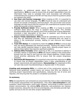 Why RFI's are so important for sub-contractors..pdf | Construction ...