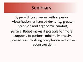 Robot Disection Why robotic bariatric SP | PPTX