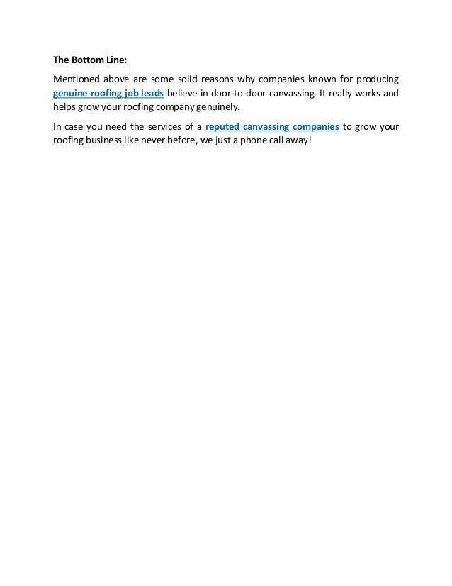 Why Roofing Contractors Need Door To Door Canvassing