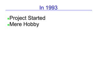 In 1993
Project Started
Mere Hobby
 