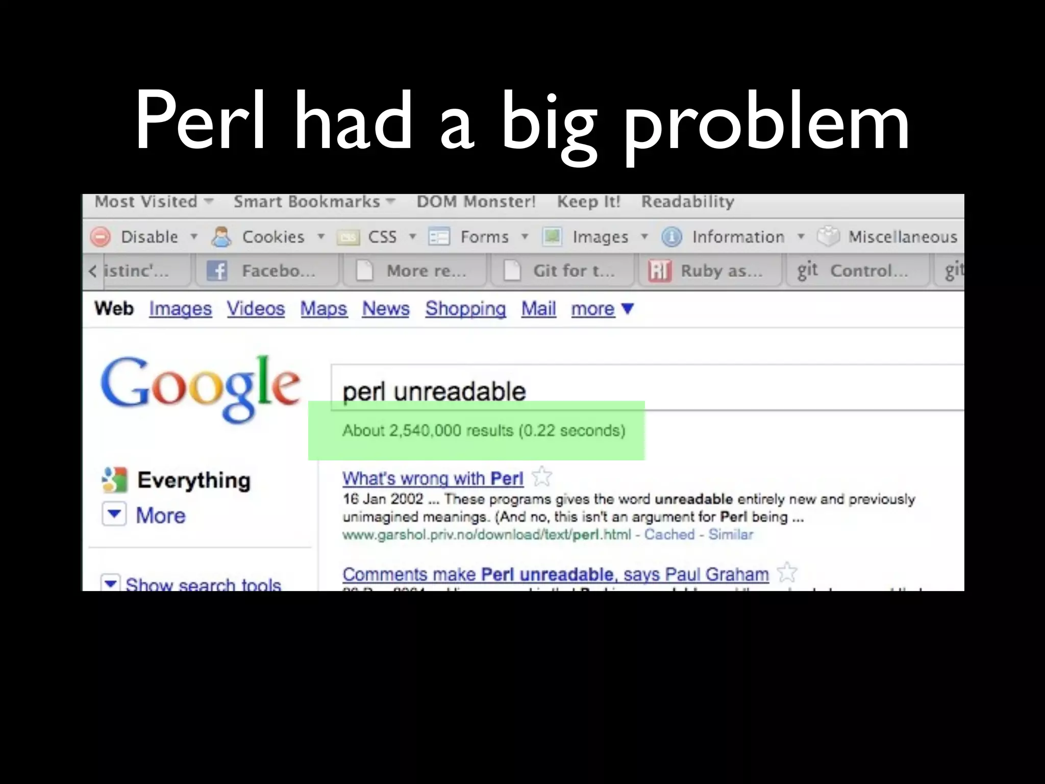Perl had a big problem 