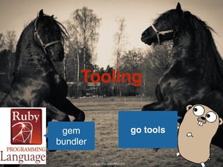 Tooling 
https://flic.kr/p/9AeqD2 
gem 
bundler 
go tools 
 