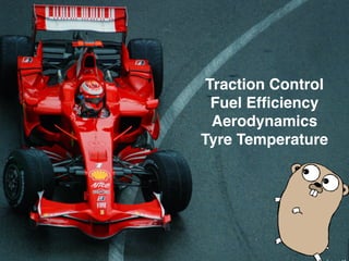 Traction Control! 
Fuel Efficiency! 
Aerodynamics! 
Tyre Temperature 
 