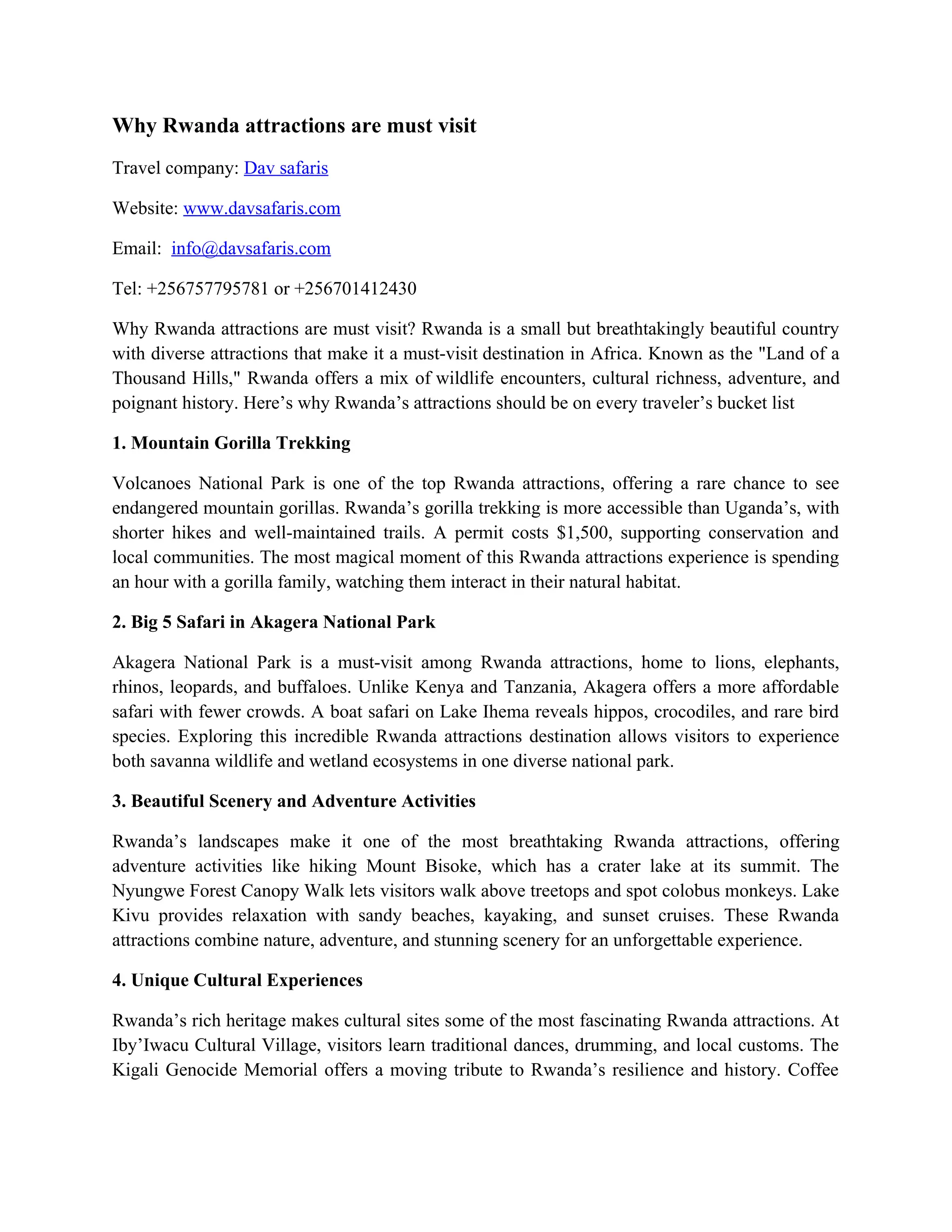 Why Rwanda attractions are must visit.docx