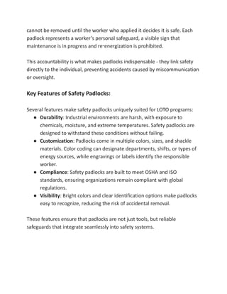 Why Safety Padlocks are Essential to Every Lockout Tagout Program | PDF