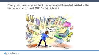 “Every two days, more content is now created than what existed in the
history of man up until 2003.” – Eric Schmidt
 