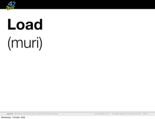 Load
      (muri)



      agile42 | We advise, train and coach companies building software   www.agile42.com |   All rights reserved. Copyright © 2007 - 2009.

Wednesday, 7 October, 2009
 
