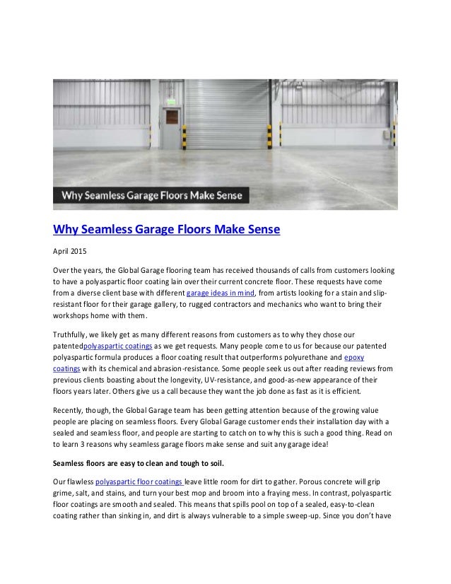 Why Seamless Garage Floors Make Sense