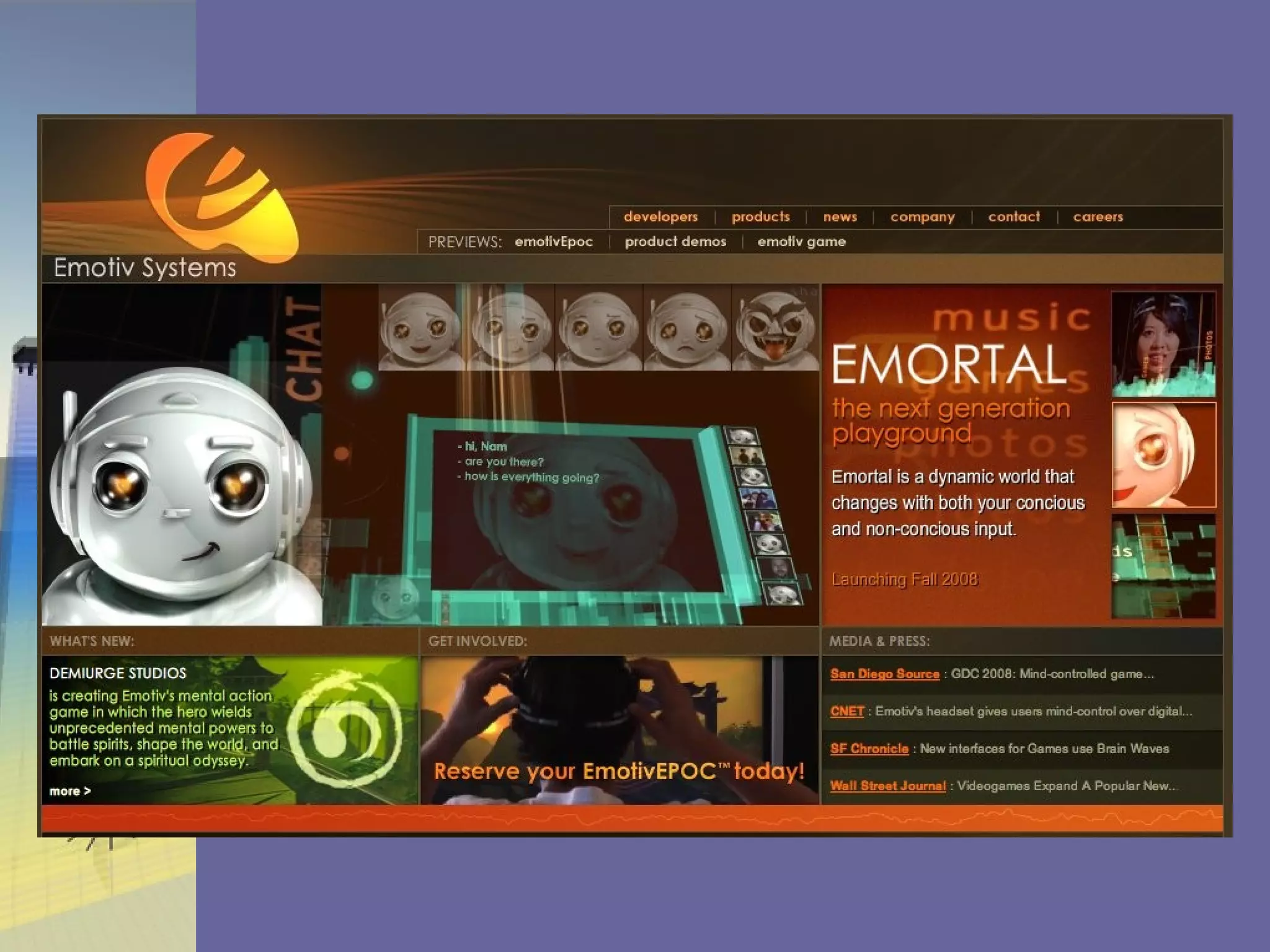 New developments Emortal, the next generation playground: http://www.emotiv.com/ 