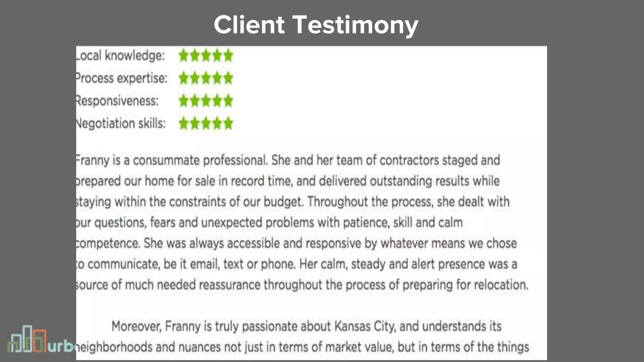 Client Testimony
 