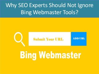 Why SEO Experts Should Not Ignore
Bing Webmaster Tools?
 