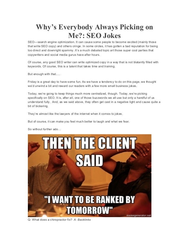 Why’s everybody always picking on me