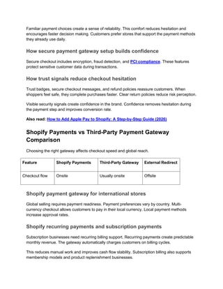 Detailed Guide to Shopify Payment Gateway Integration | PDF