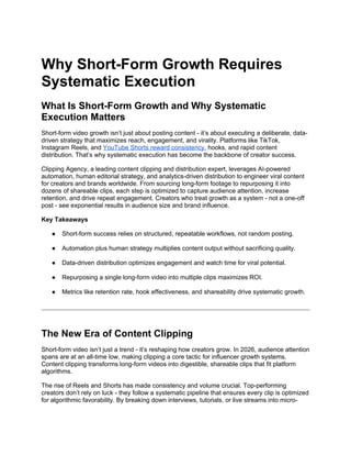 Why Short-Form Growth Requires Systematic Execution.docx
