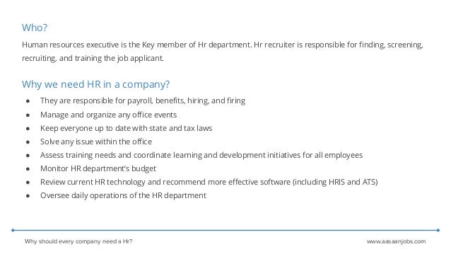 Why should every company need a hr
