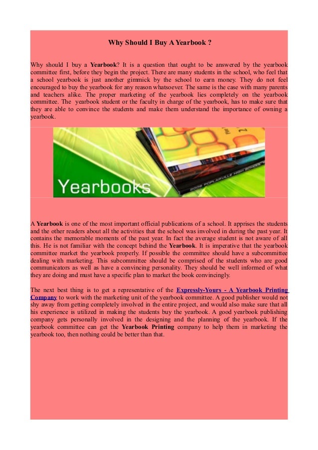 Why Should I Buy A Yearbook