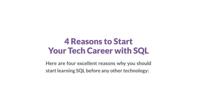 Why Should I learn SQL? | PDF