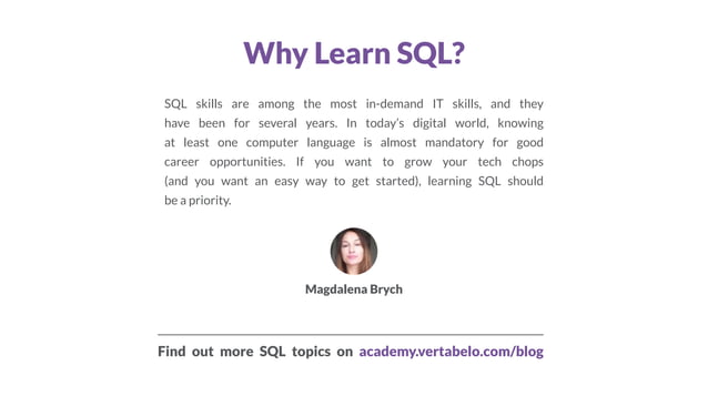 Why Should I learn SQL? | PDF