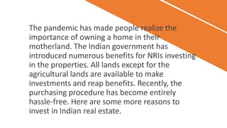 Why Should NRIs Invest in Indian Real Estate. | PPTX