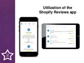 Utilization of the
Shopify Reviews app
 