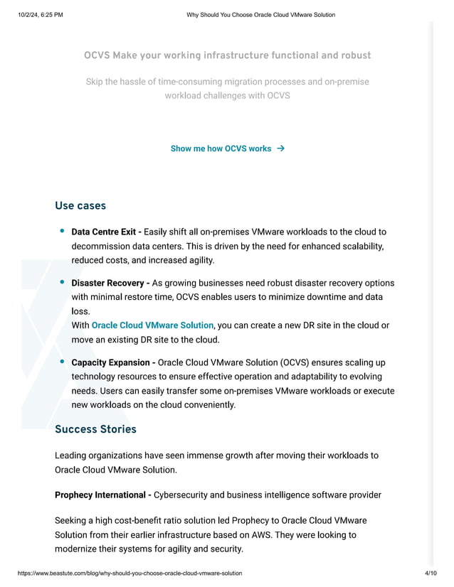 Why Should You Choose Oracle Cloud Vmware Solution Pdf Why Should You Choose Oracle Cloud Vmware Solution Pdf
