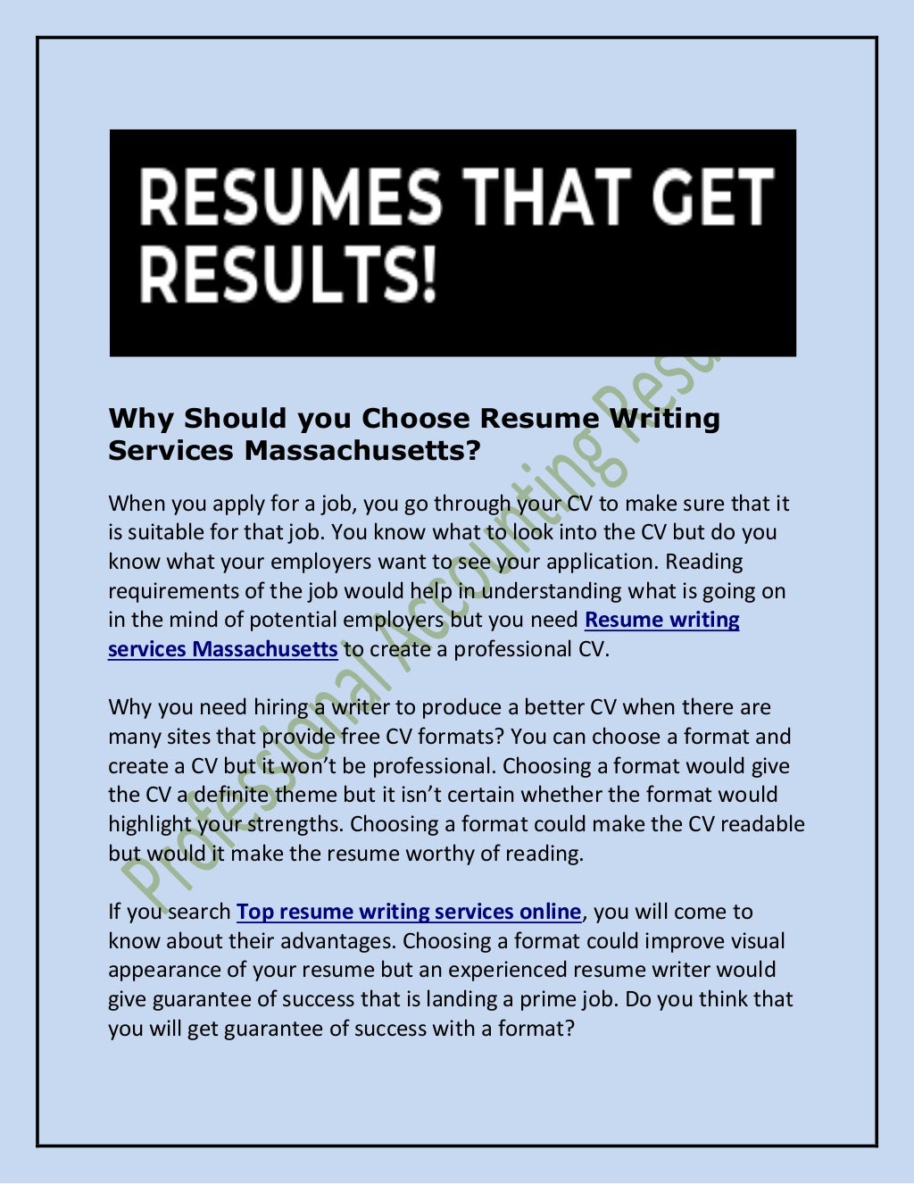 how to choose resume writing service