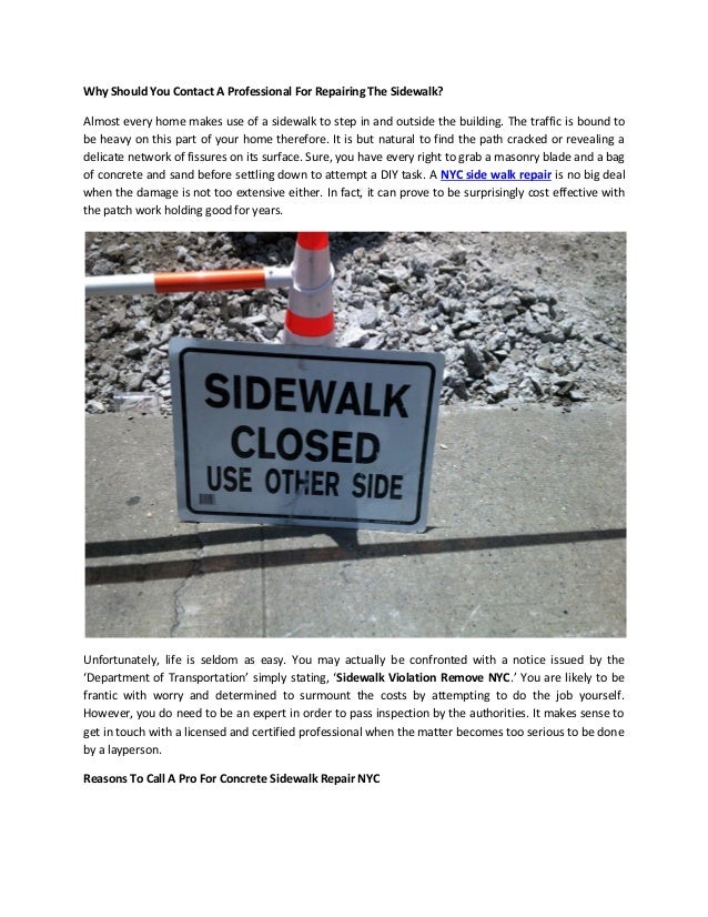 Why Should You Contact A Professional For Repairing The Sidewalk 2 