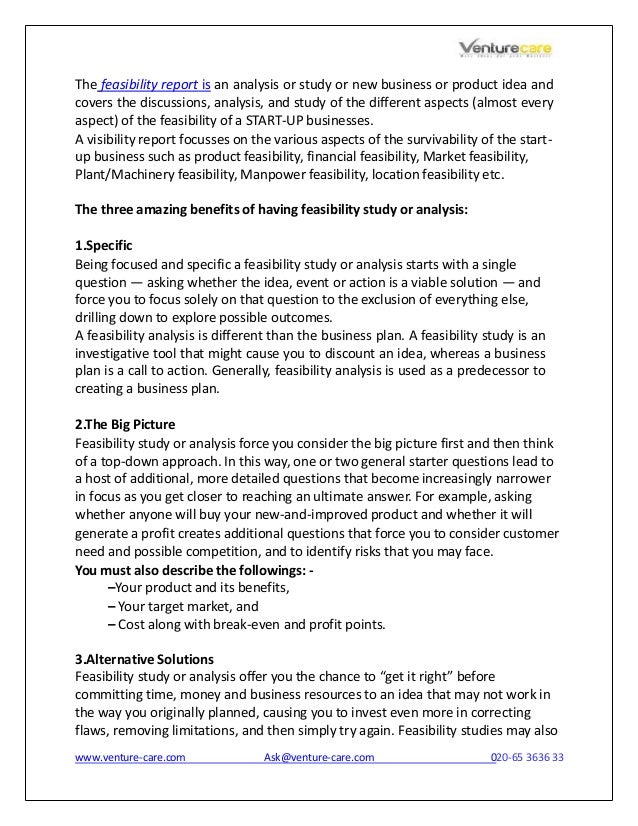 What is feasibility study picture