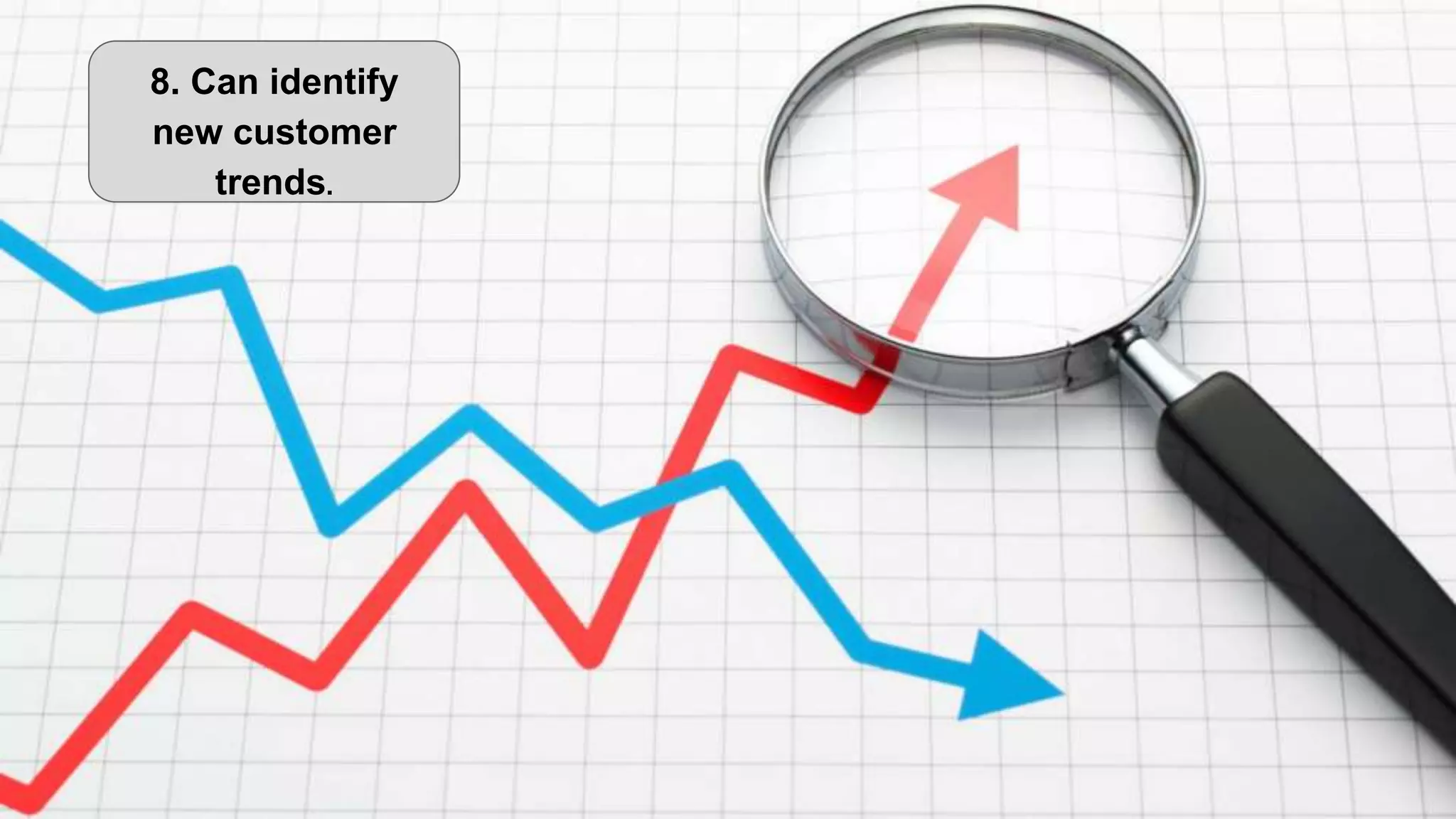 8. Can identify
new customer
trends.