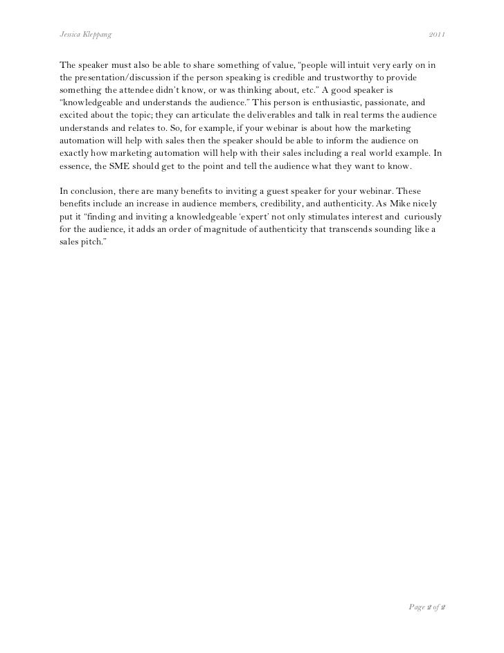 inviting a guest speaker