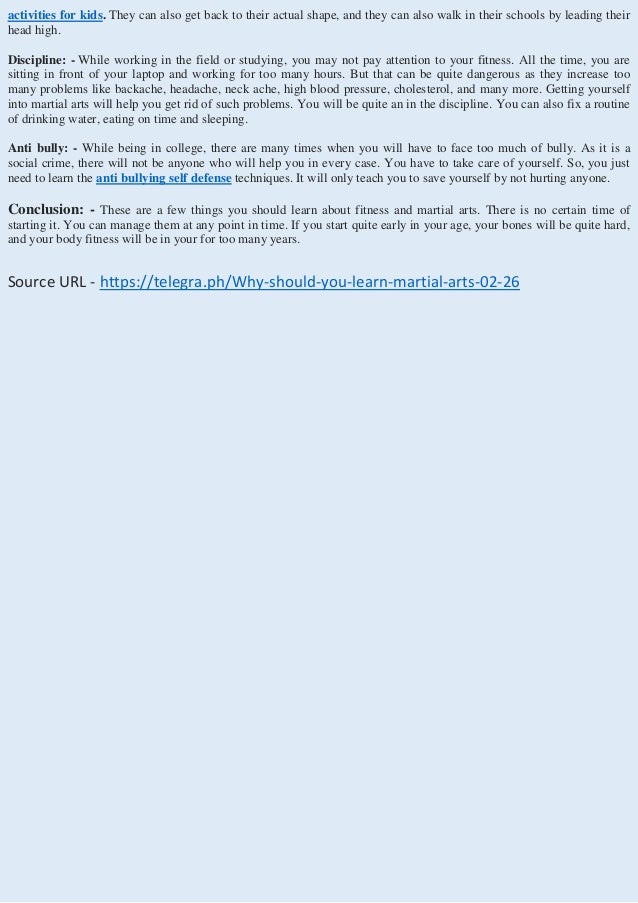 Why should you learn martial arts