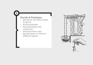 5
    Decide  Prototype
      decide for the best model
      to go for
      build prototype
      test prototype with
      customers
      write business case
      decide again or work on
      diﬀerent option
 