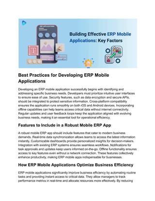 Benefits of ERP Mobile Apps for Modern Enterprises | PDF