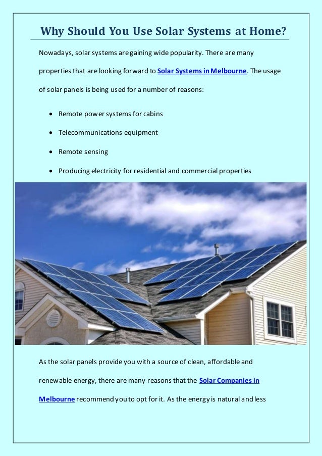 Why Should You Use Solar Systems At Home Energy Saving Shop